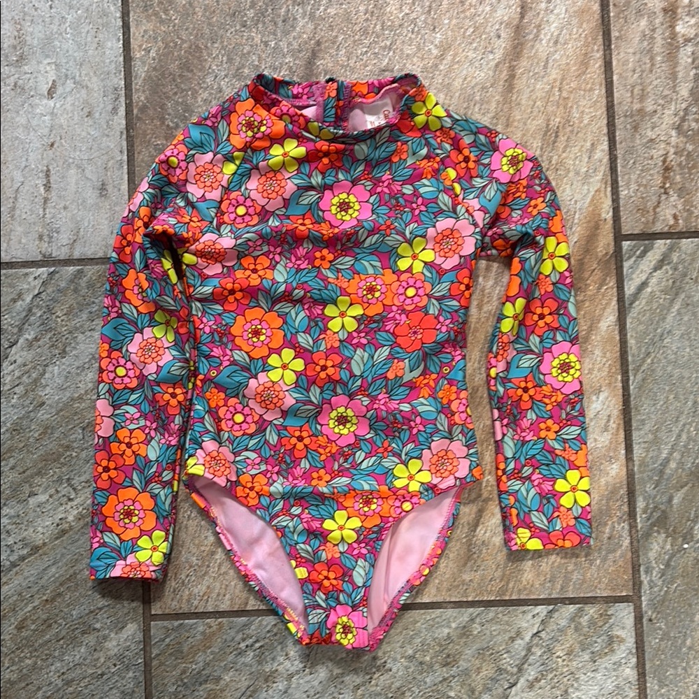 Cat & Jack Pink and Orange Rashguard Swimwear